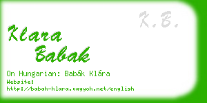 klara babak business card