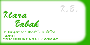 klara babak business card